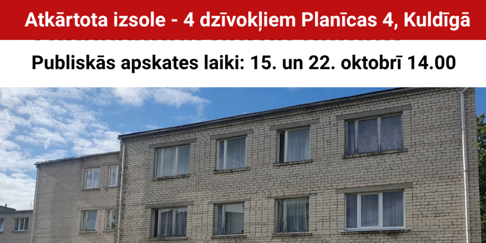 Iespēja klātienē apskatīt izsolē piedāvātos dzīvokļus